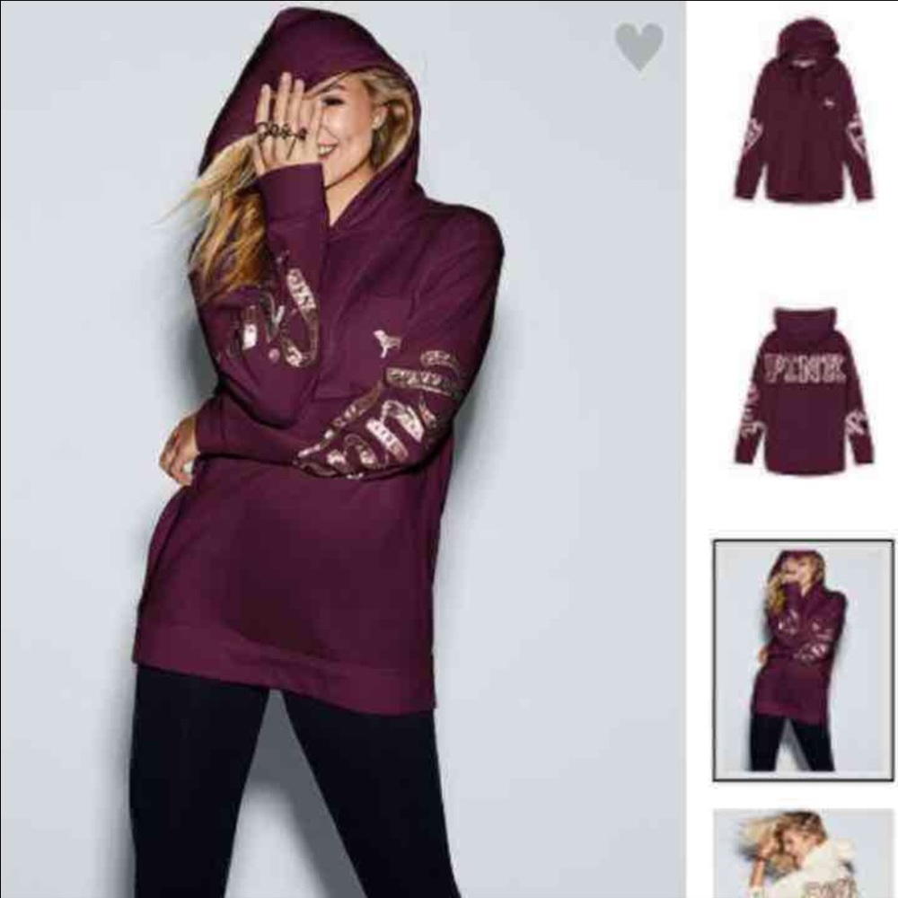 Pink Campus Bling Hoodie